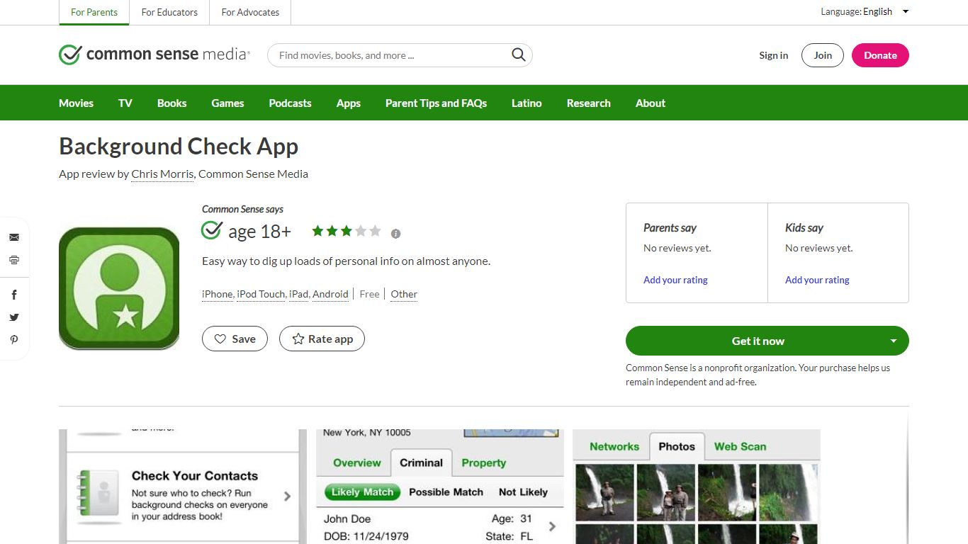 Background Check App App Review | Common Sense Media